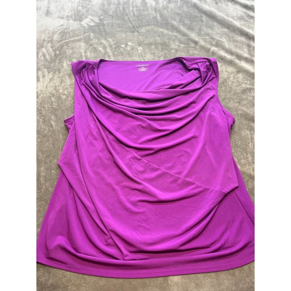 Lane Bryant 22/24 Purple Sleeveless Blouse Scoop Shirt Blouse